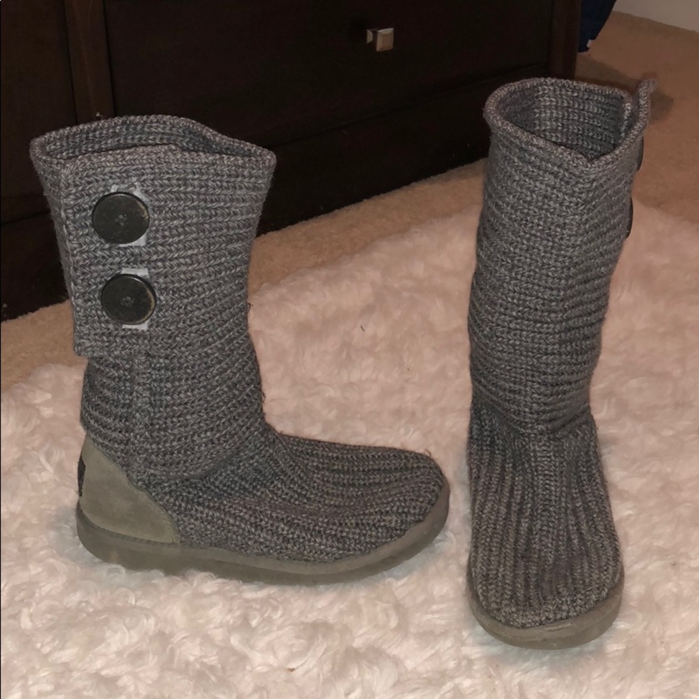 knitted grey ugg boots